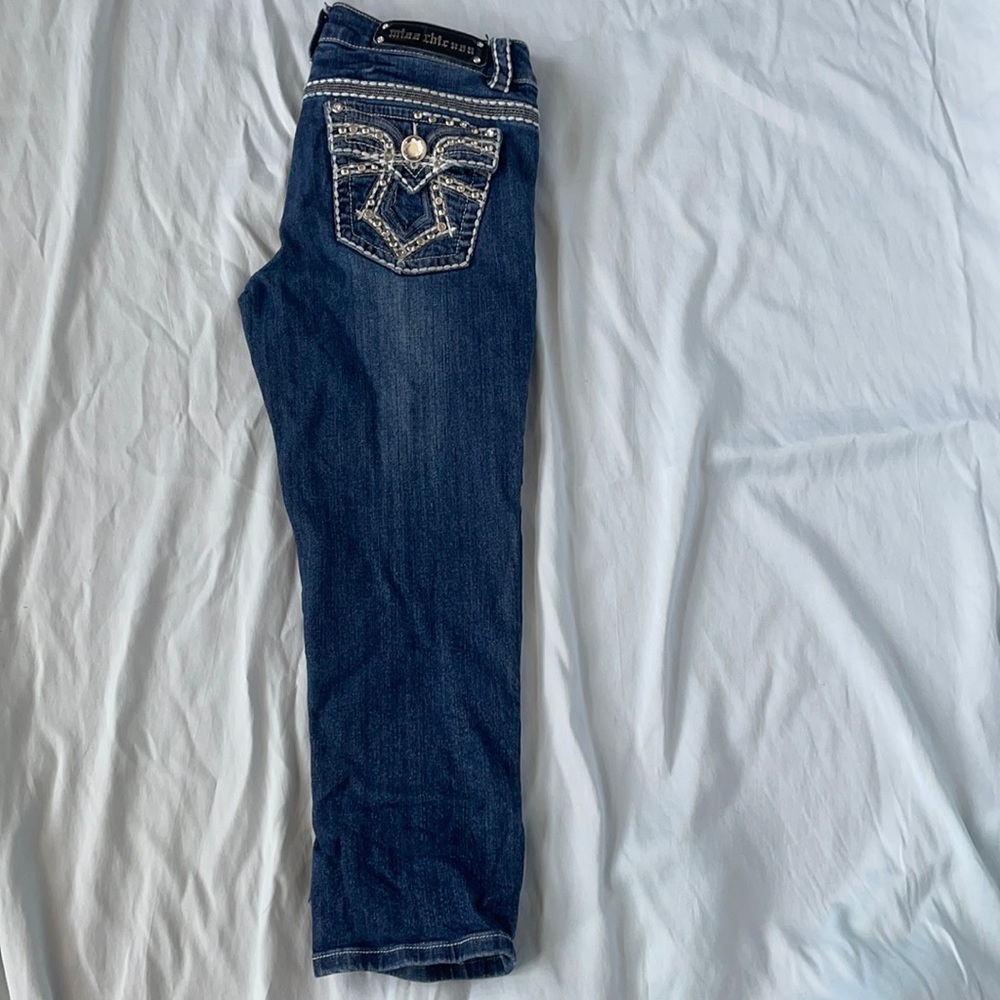 Blinged Blue Jean Capris